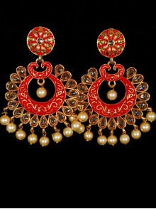 Reverse Ad Earrings With Meenakari Work